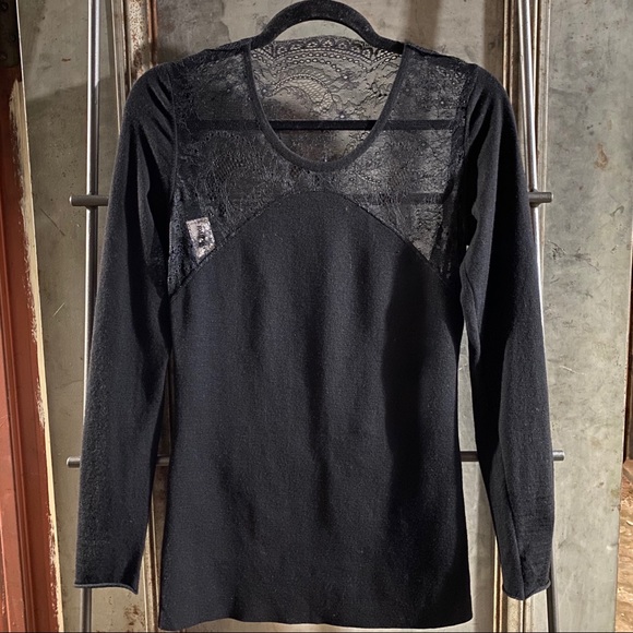 Emilio Pucci Black Wool Lace Open Back Sweater - Picture 4 of 16